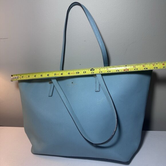 Kate Spade New York Tote Celeste Blue Large Cedar Street Leather Zip Closure - Picture 16 of 16